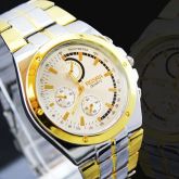 Relógio ROSRA W10 Analógico Aço Dourado Prata